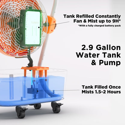 AirSupply MS12 Portable Mist Fan, Up to 50H Runtime