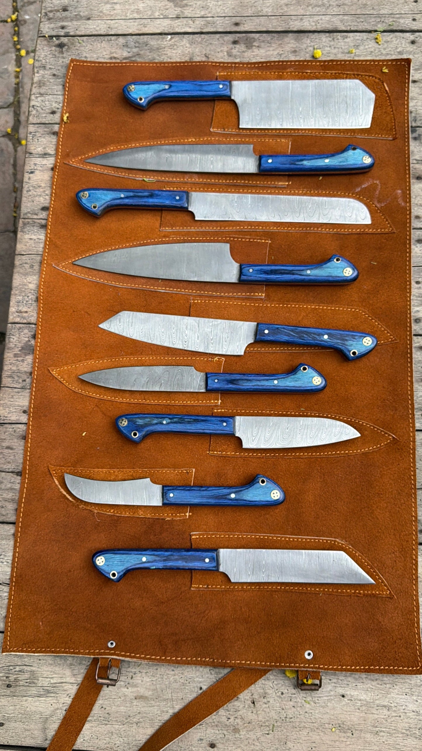 9-Piece Damascus Kitchen Knife Set