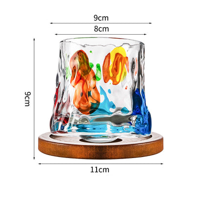 Hand drawn rotating whiskey glasses