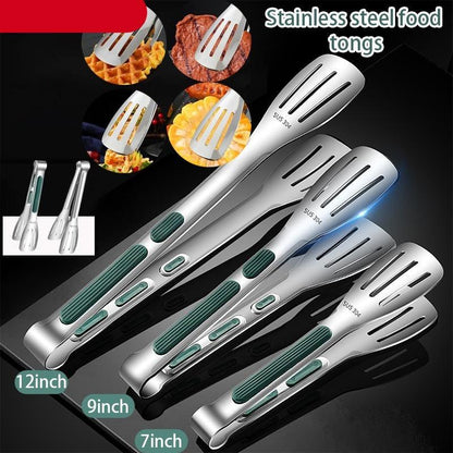 7/9/12 inch 304 Stainless Steel Kitchen Tongs