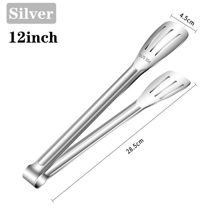 7/9/12 inch 304 Stainless Steel Kitchen Tongs