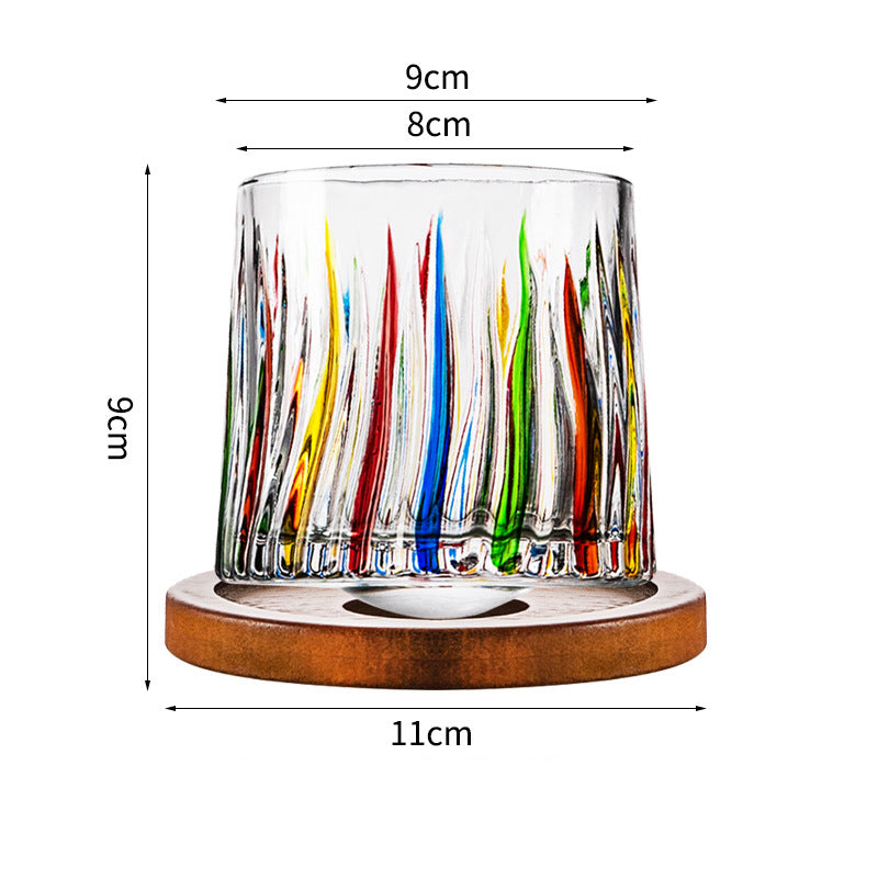 Hand drawn rotating whiskey glasses