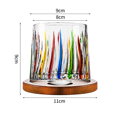 Hand drawn rotating whiskey glasses