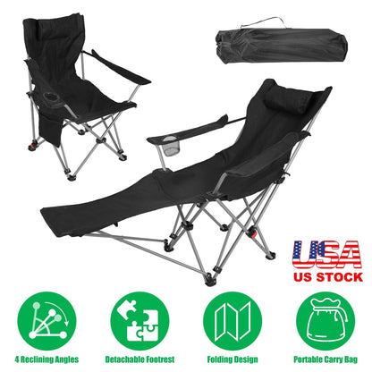 Reclining Camping Chair with Footrest