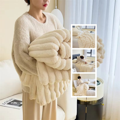Soft Bubble Faux Fur Velvet Blanket