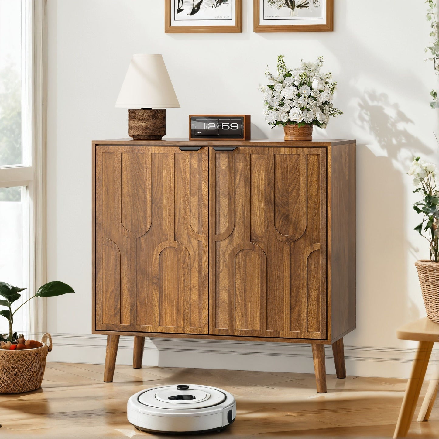 Farmhouse Style Sideboard Buffet Cabinet