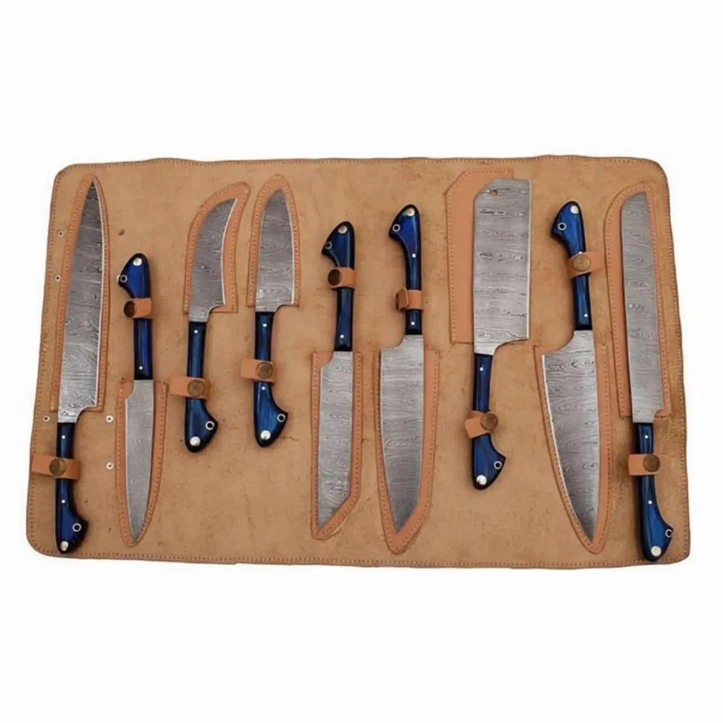 9-Piece Damascus Kitchen Knife Set