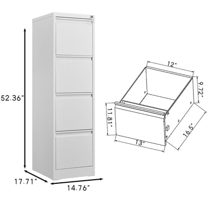 Metal 3 Drawer File Cabinet With Lock