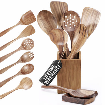 8 Piece Wooden Utensil Set