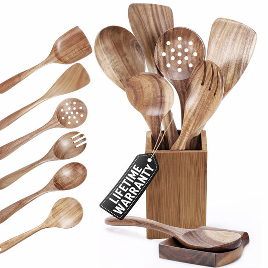 8 Piece Wooden Utensil Set