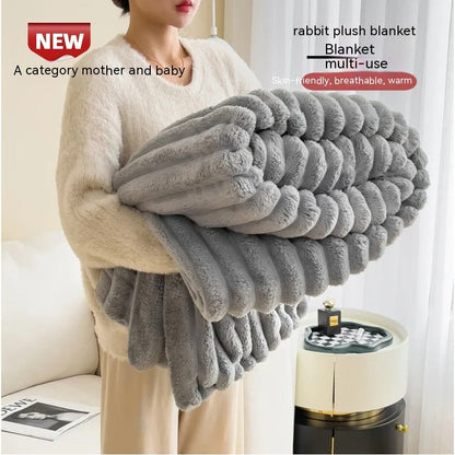 Soft Bubble Faux Fur Velvet Blanket