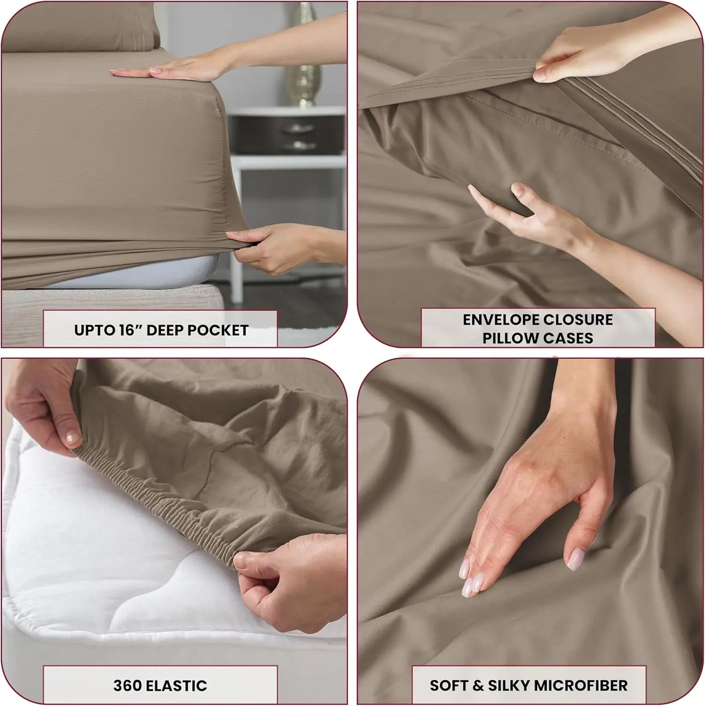 Brushed Microfiber, 16" Deep Pockets Sheet Set