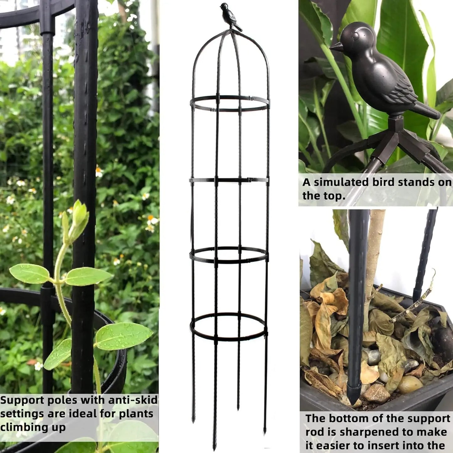 6ft Rustproof Metal Garden Obelisk Trellis