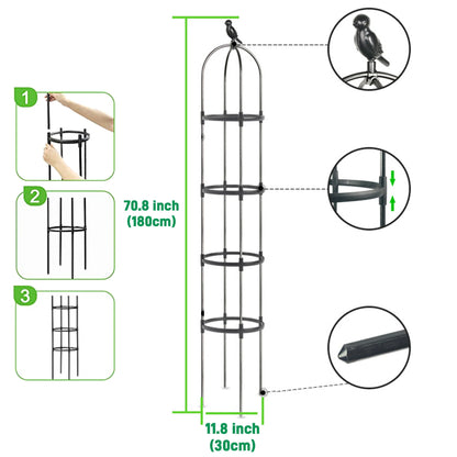 6ft Rustproof Metal Garden Obelisk Trellis