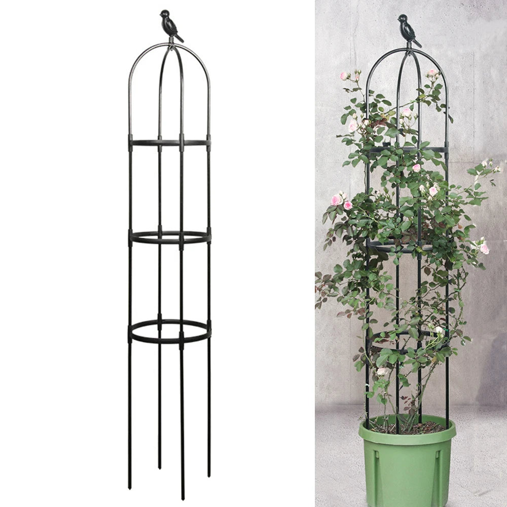 6ft Rustproof Metal Garden Obelisk Trellis