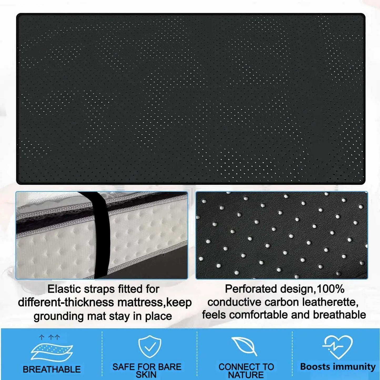 100% Conductive Carbon Faux Leather Grounding Mat.