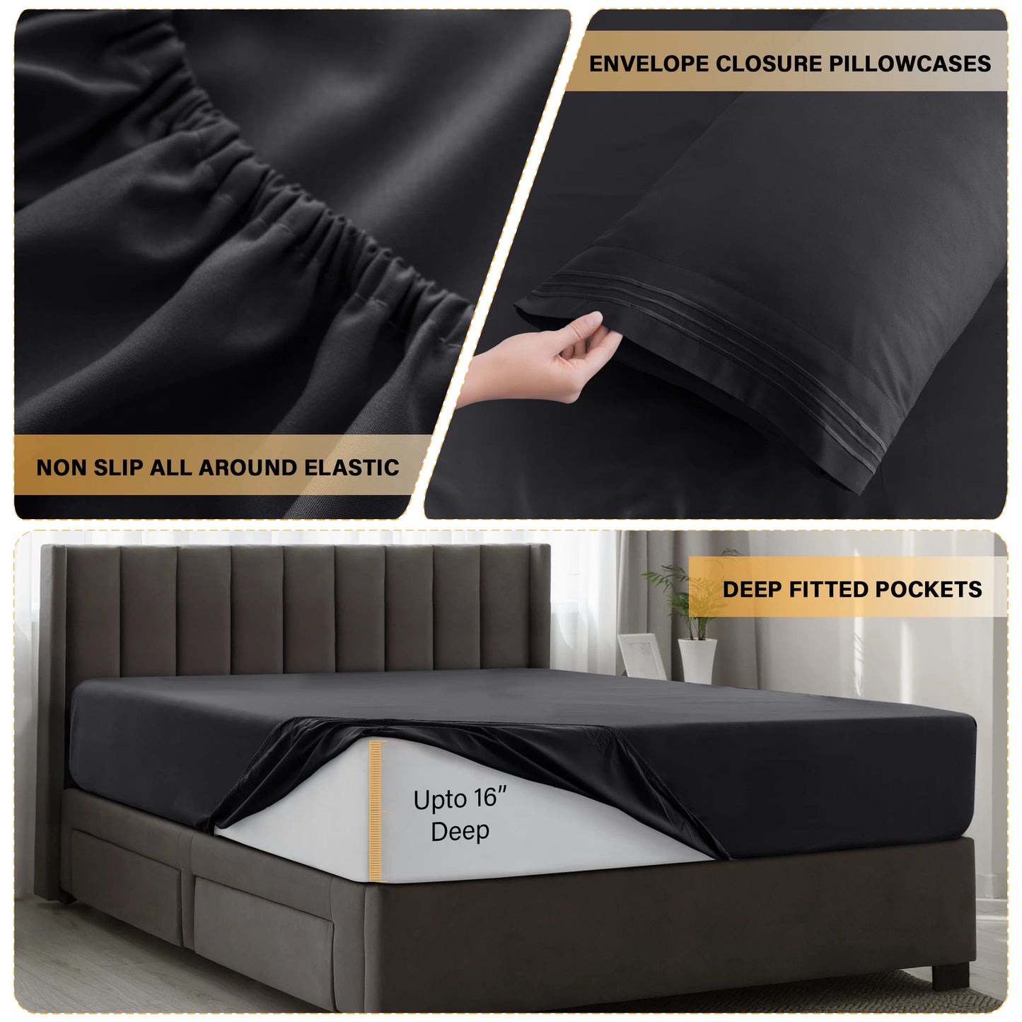 Brushed Microfiber, 16" Deep Pockets Sheet Set