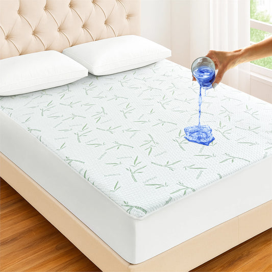 Cooling Bamboo Mattress Protector-100% Waterproof