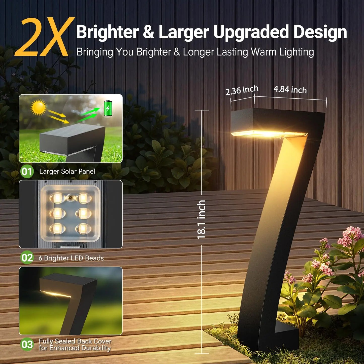 Bright LED Solar Outdoor Pathway Lights