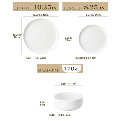 MALACASA Luna series 18-Piece Ceramic Dinnerware Set