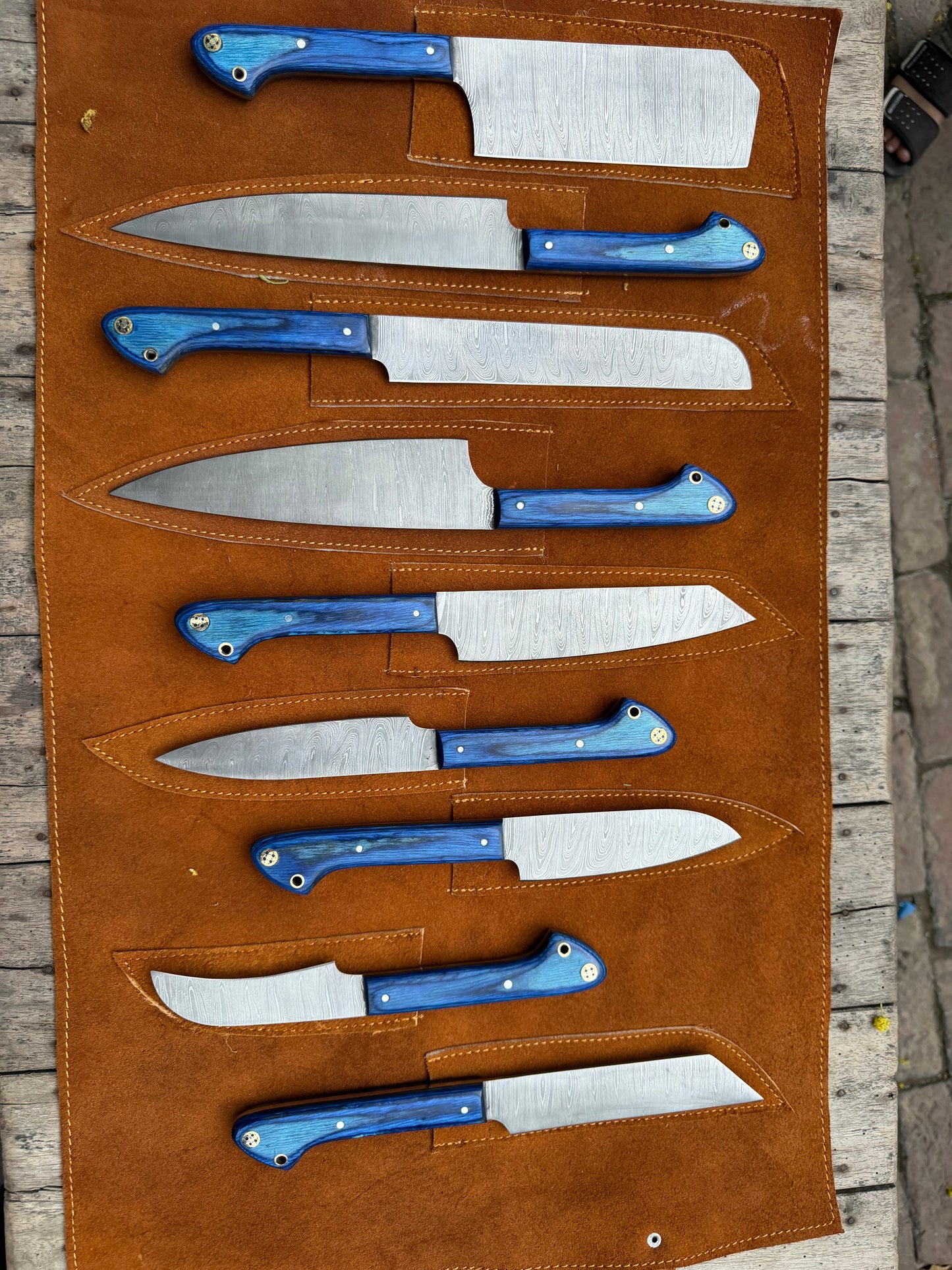 9-Piece Damascus Kitchen Knife Set