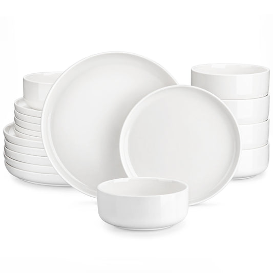 MALACASA Luna series 18-Piece Ceramic Dinnerware Set