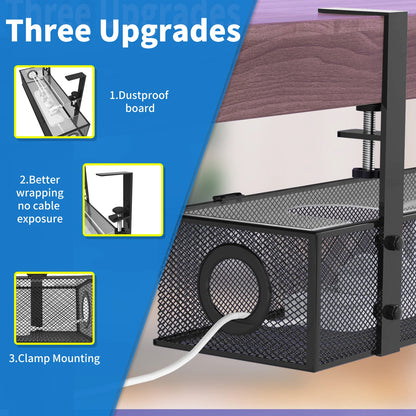 White Under Desk Wire Management & Cord Organizer