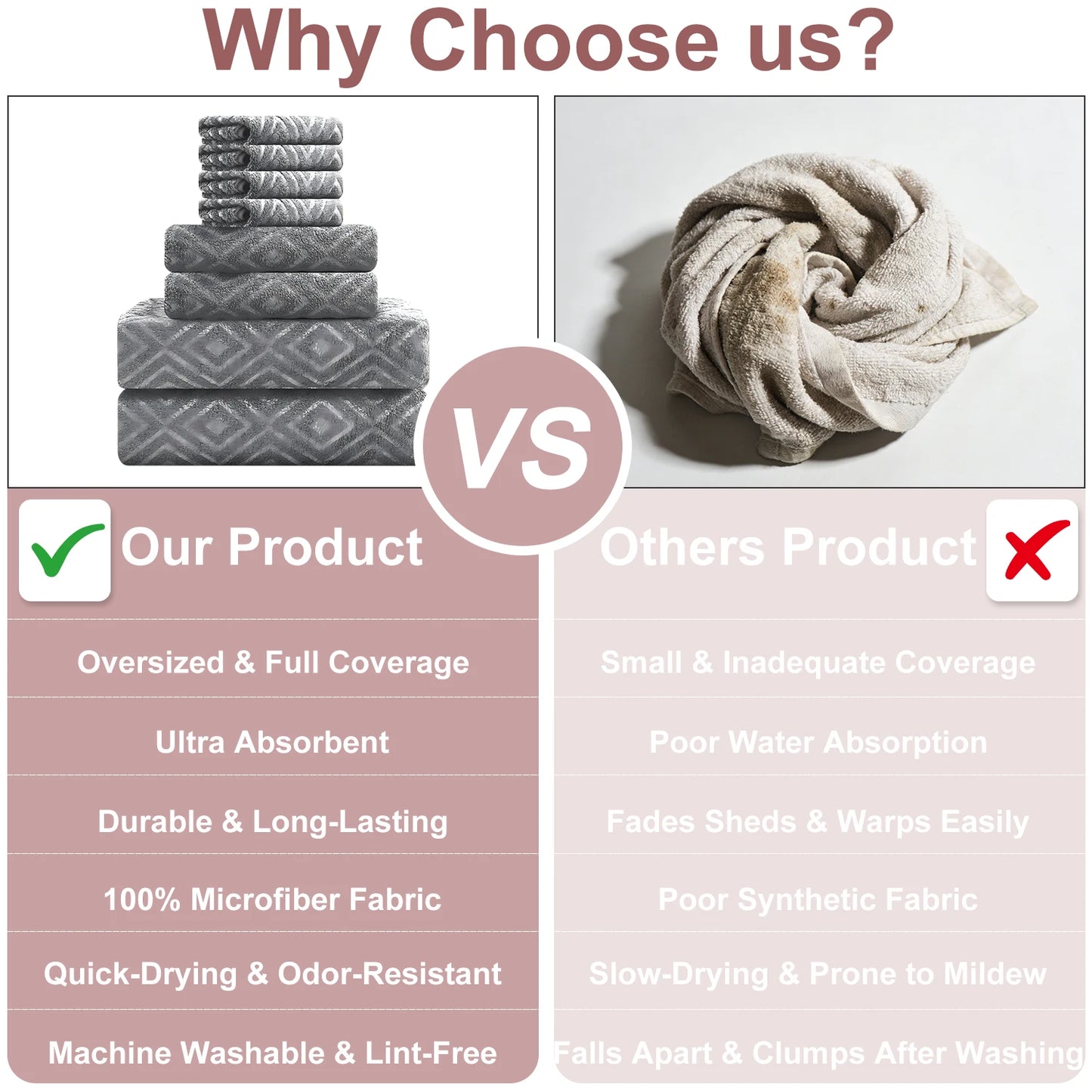 Oversized 8-Piece Towel Set