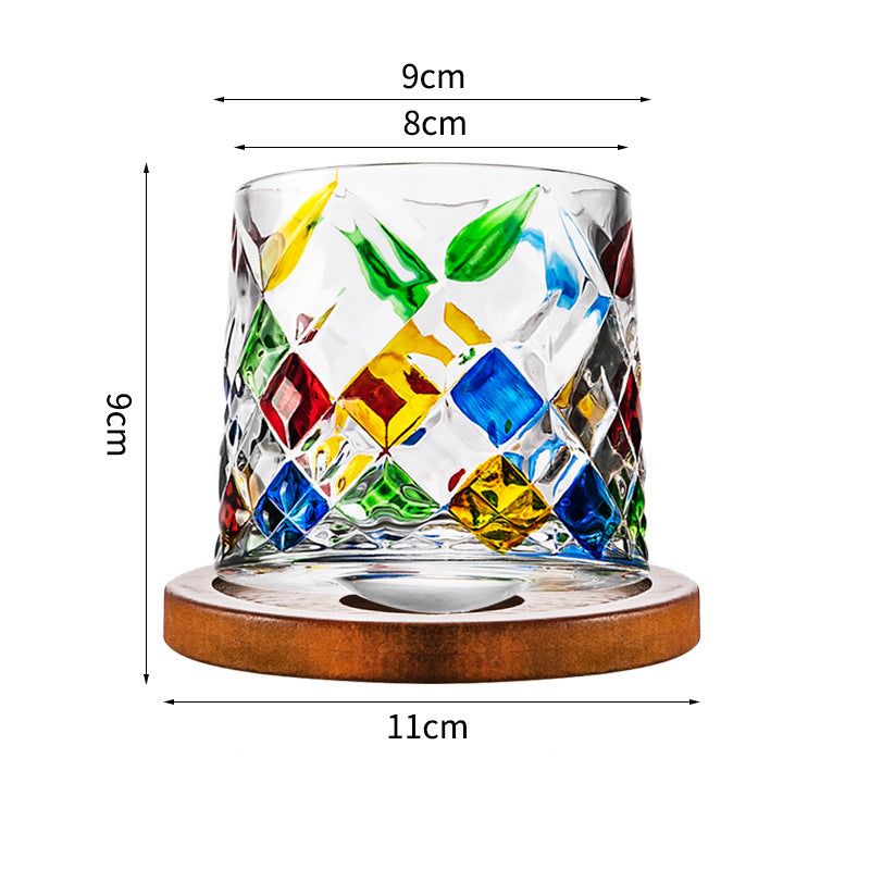 Hand drawn rotating whiskey glasses