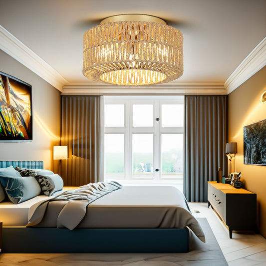 Boho Light Fixtures Ceiling Mount 3-Light