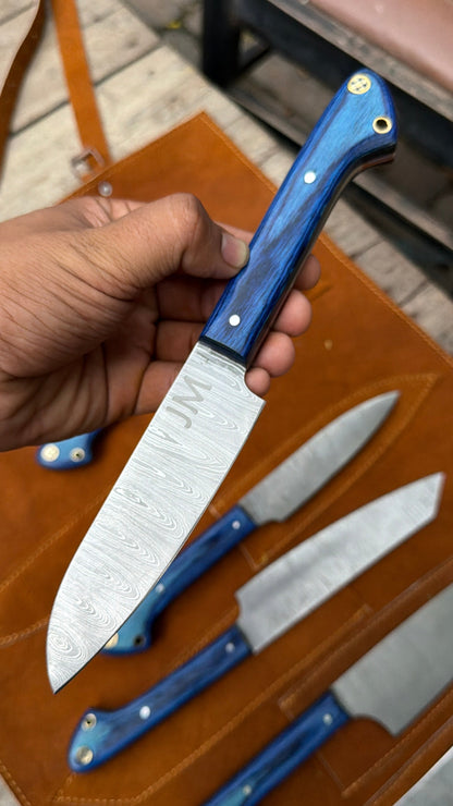 9-Piece Damascus Kitchen Knife Set