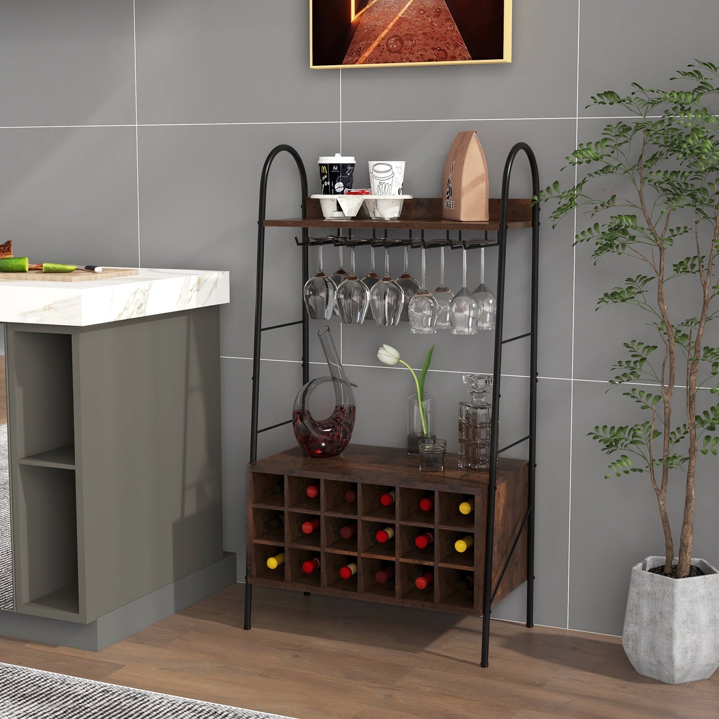Baker's Rack with Detachable Wine Rack