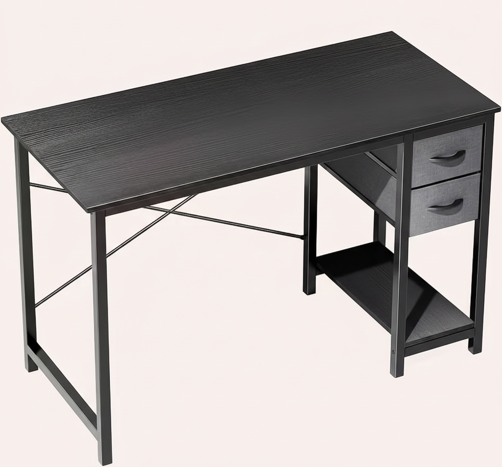 40/47 Inch Computer Desk with Fabric Storage Drawers