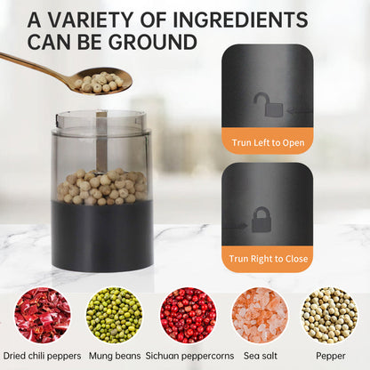 USB Charging Electric Pepper & Sea Salt Grinder with Base