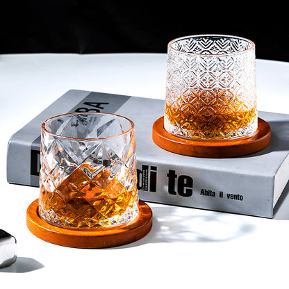 Hand drawn rotating whiskey glasses