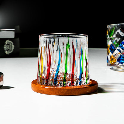 Hand drawn rotating whiskey glasses