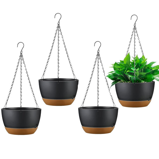 4Pcs 9.64In Diameter Self Watering Hanging Planter