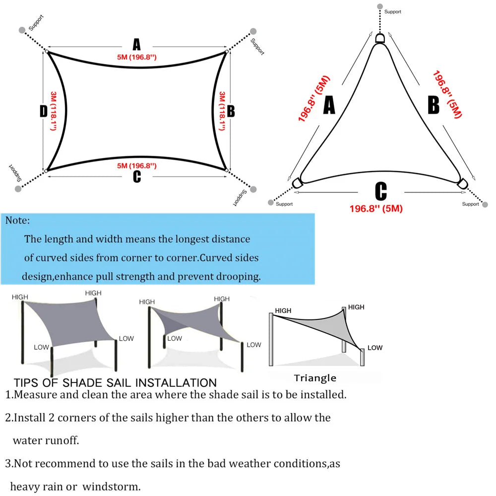 Waterproof Triangle Sun Shade
