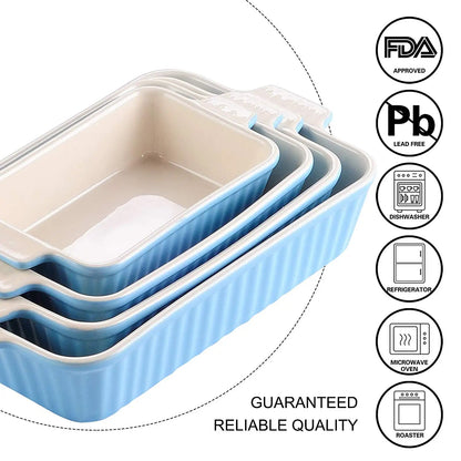 4-Piece Ceramic Baking Dish Set
