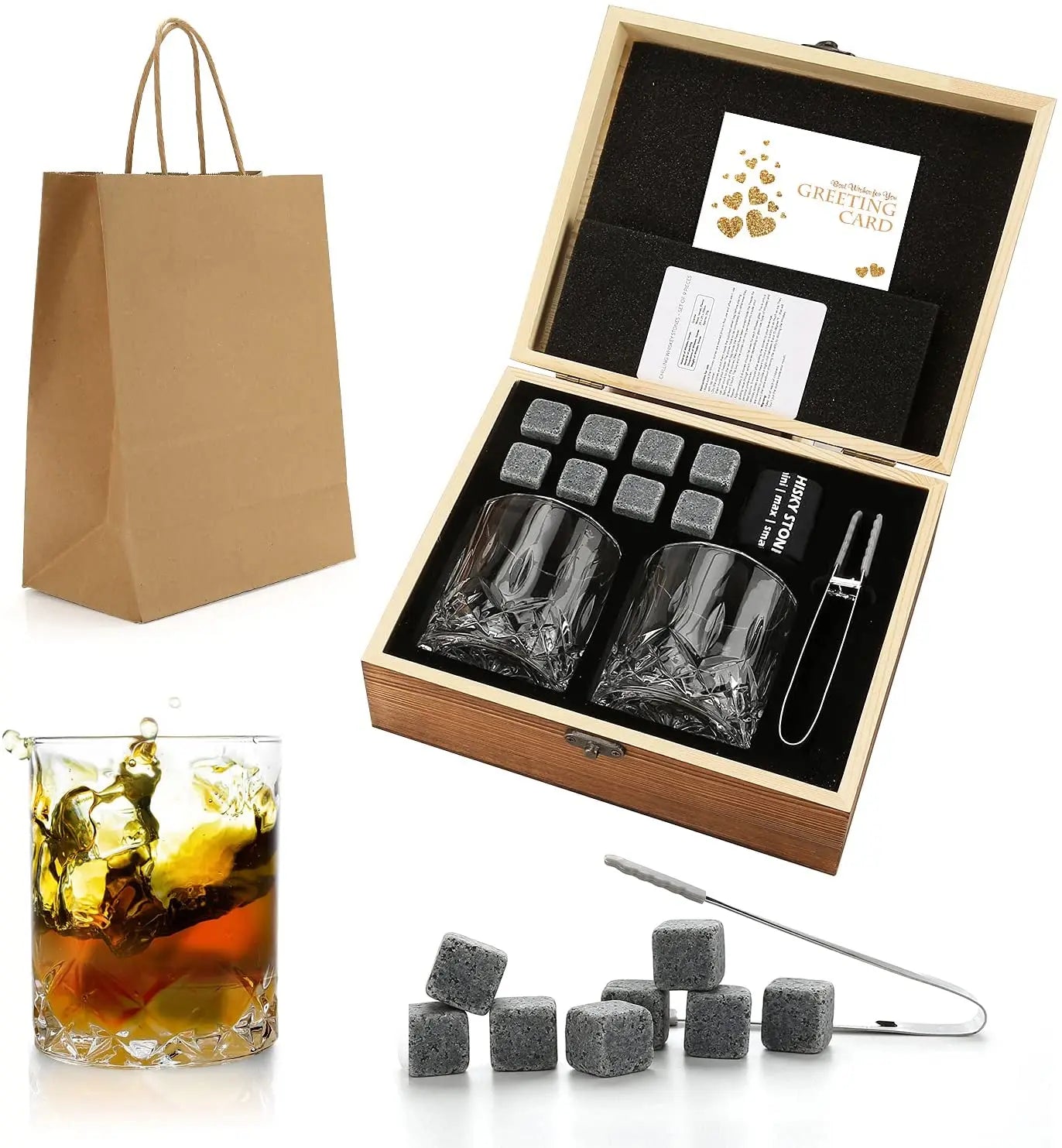 Whiskey Stones & Glasses Set