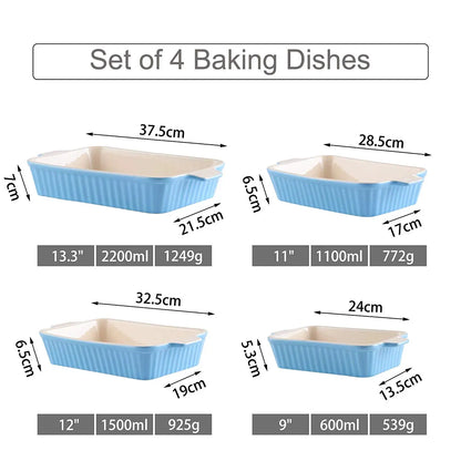 4-Piece Ceramic Baking Dish Set