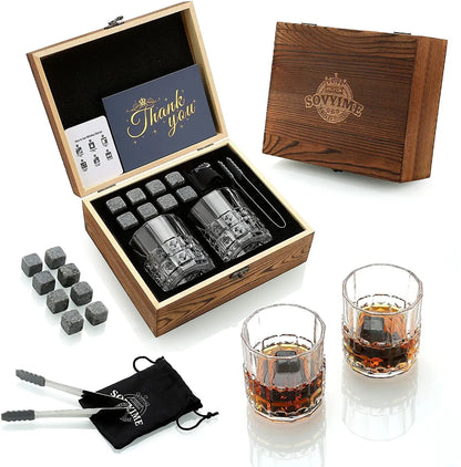Whiskey Stones & Glasses Set