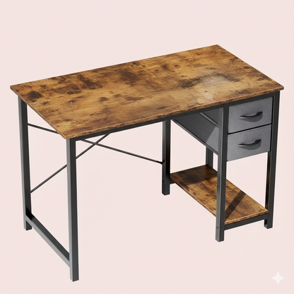 40/47 Inch Computer Desk with Fabric Storage Drawers