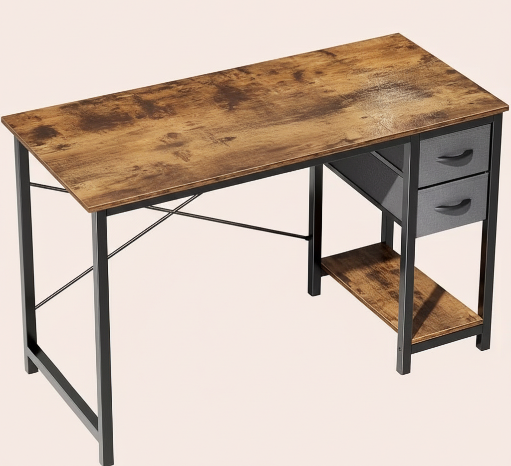 40/47 Inch Computer Desk with Fabric Storage Drawers