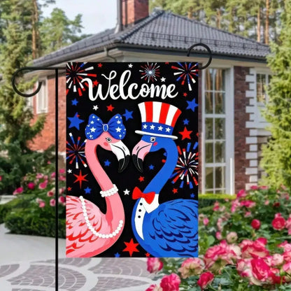 Patriotic Flamingo Flag