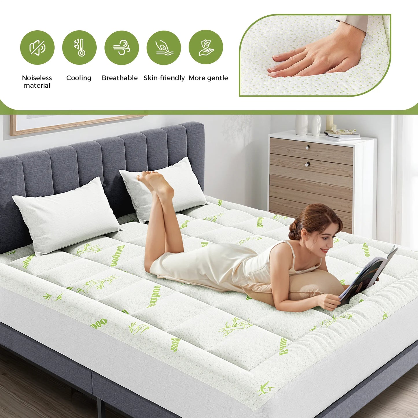 Cooling Bamboo Mattress Topper