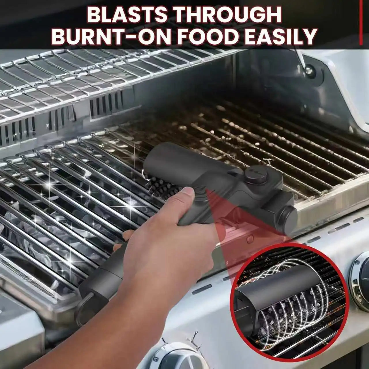 Electric Grill Brush Cleaning BBQ Cleaner Brush Cordless Rechargeable Rotary Adjustable Outdoor Heavy oil Stains Clean Tool