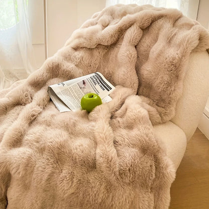 Cozy Faux Rabbit Oversized Throw