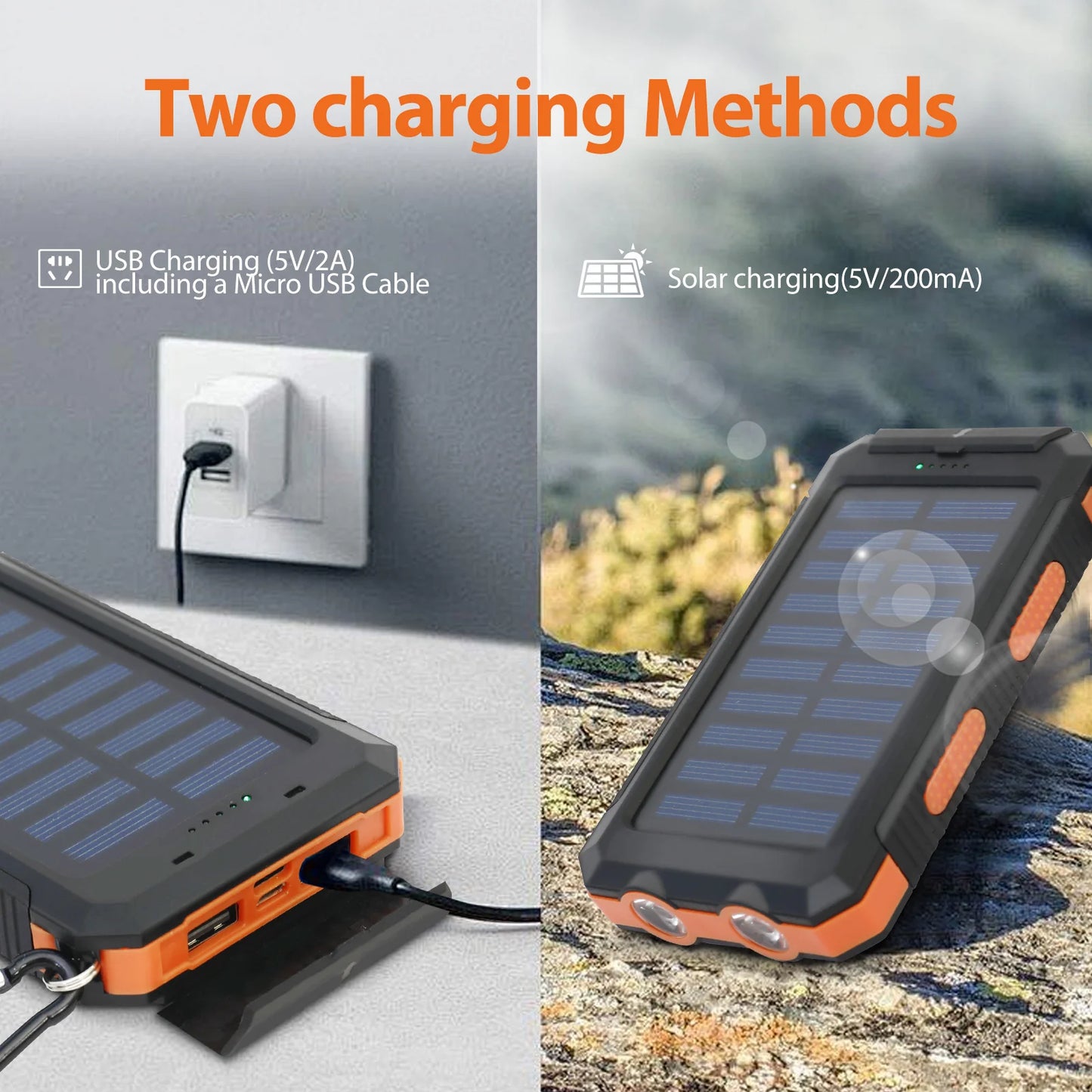 Waterproof Solar Power Portable Charger
