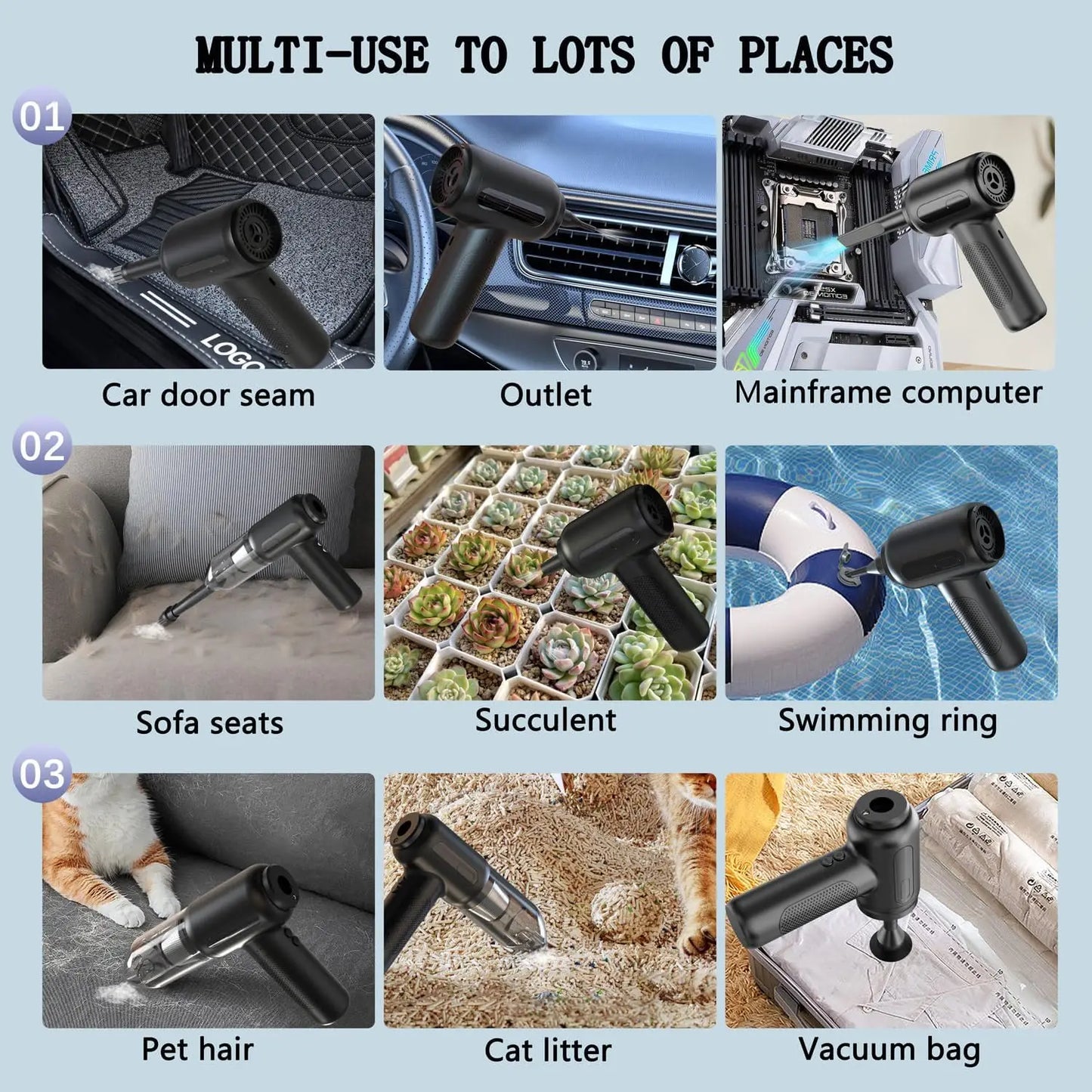 Mini High Powered Suction Handheld Air Duster